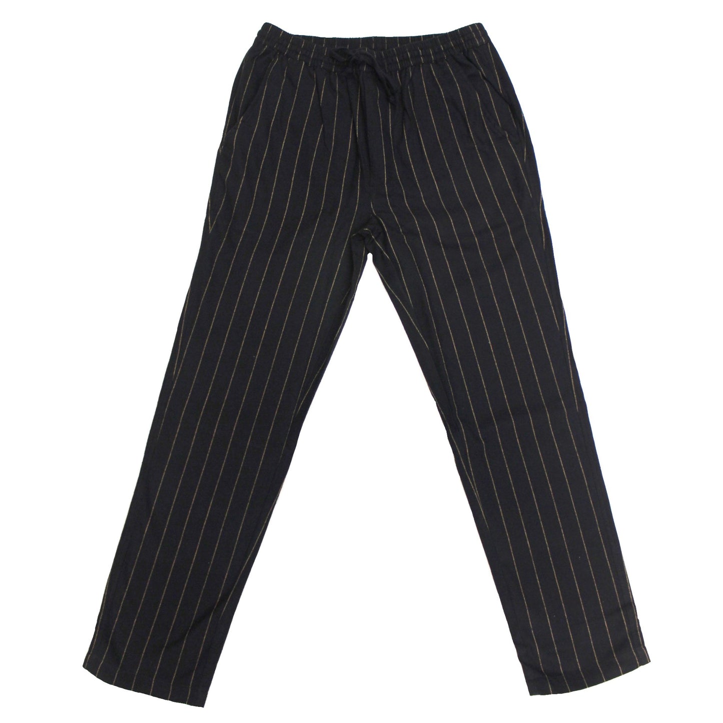Bone Brown Pinstripe Twill Pants