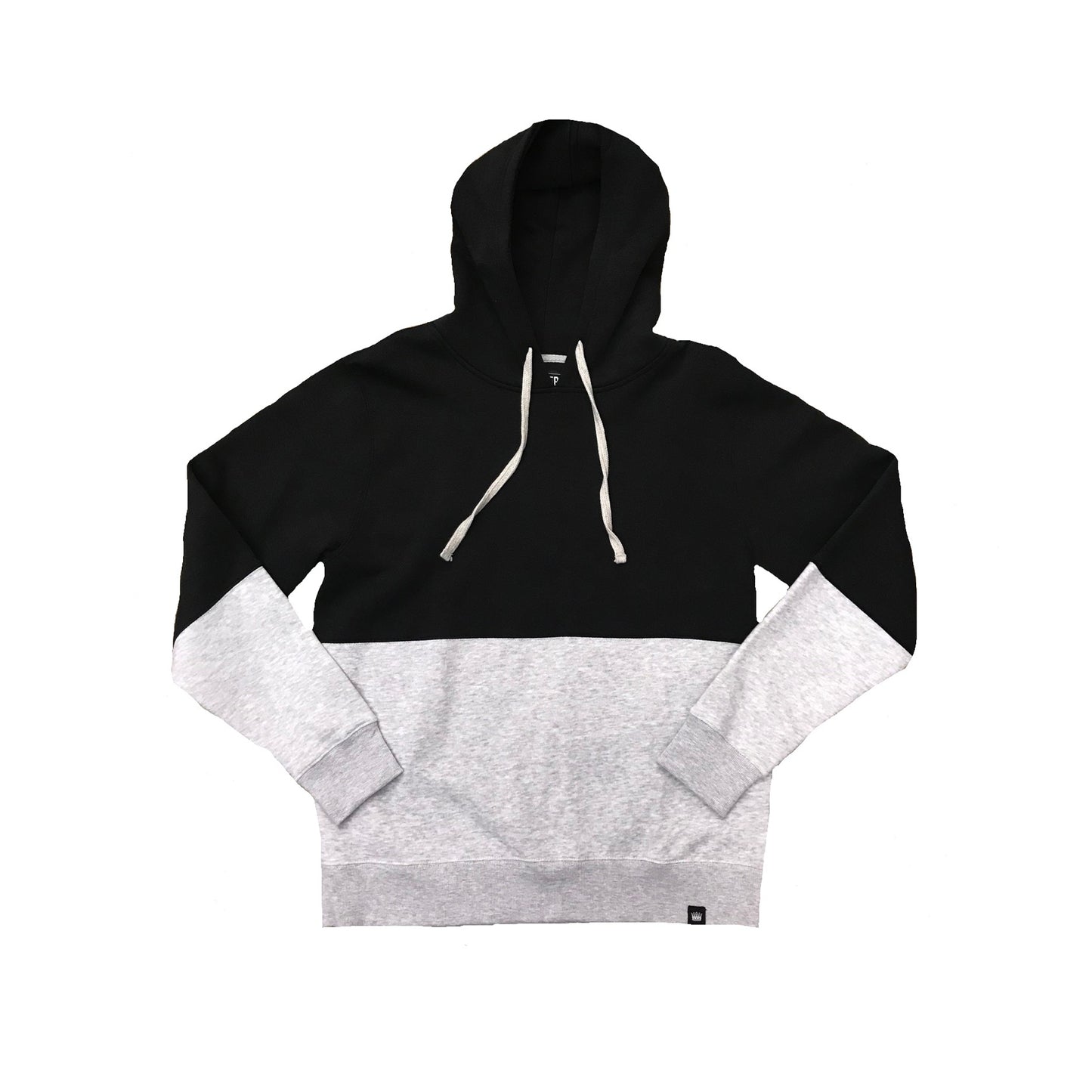 Heather Halved Hoodie Black