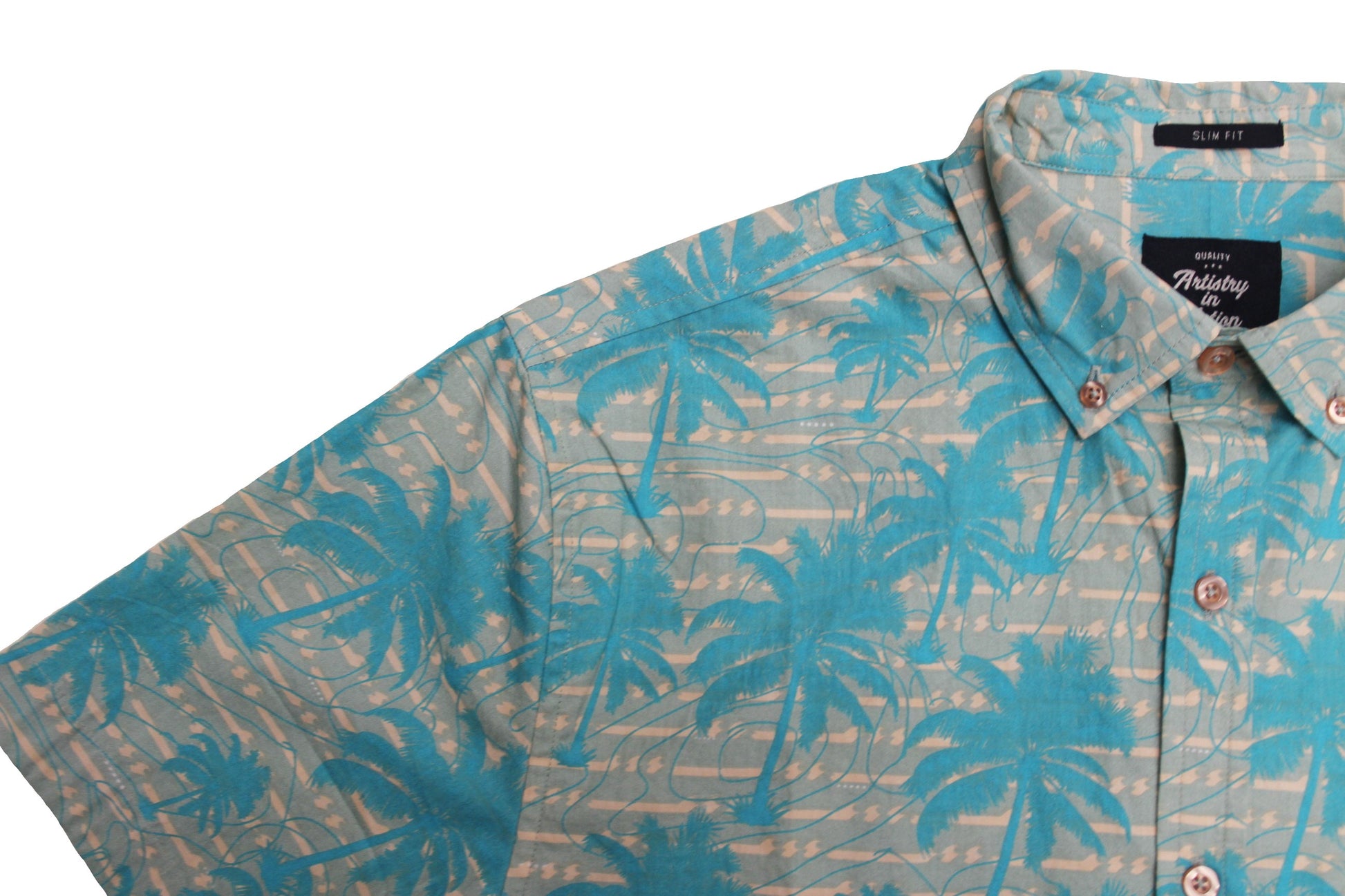 Faded Palm SS Button-down - Super Massive Shop