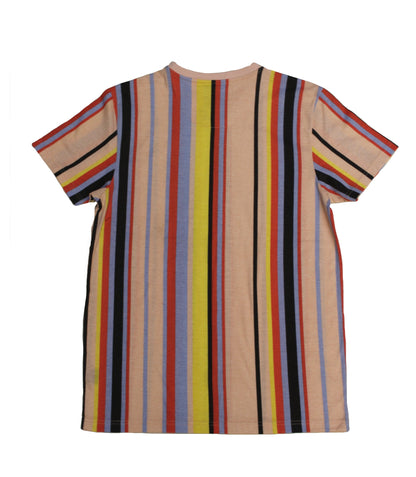 Double Pink VertStripe Collar Tee - Super Massive Shop