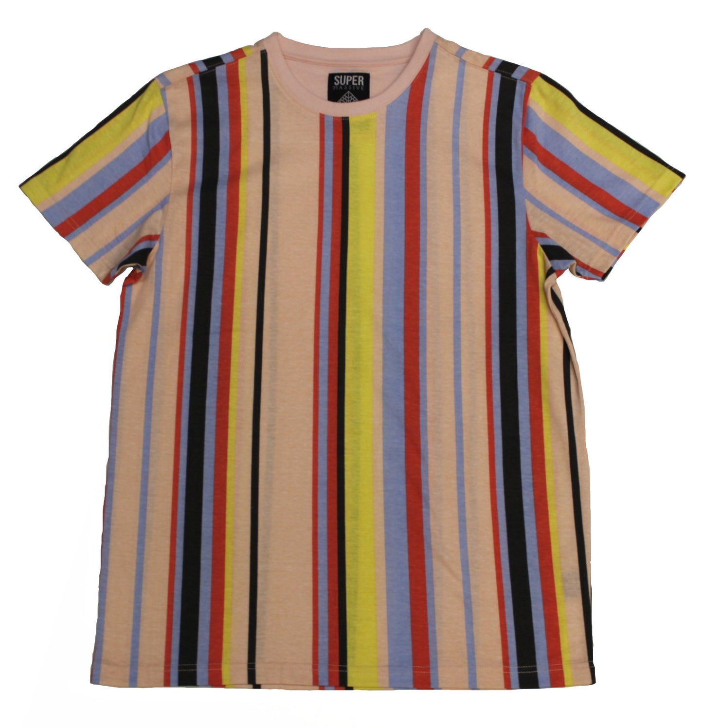 Double Pink VertStripe Collar Tee - Super Massive Shop