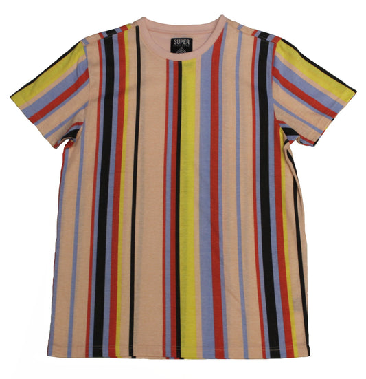 Double Pink VertStripe Collar Tee - Super Massive Shop