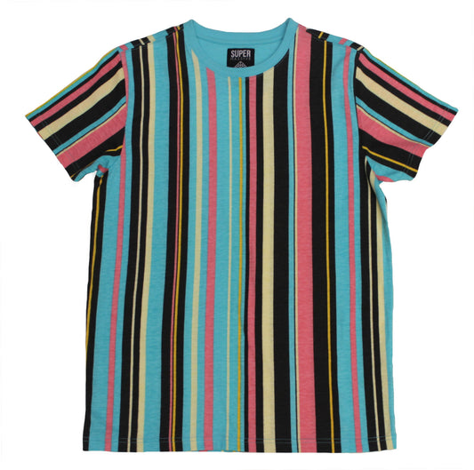 Turquoise VertStripe Collar Tee - Super Massive Shop