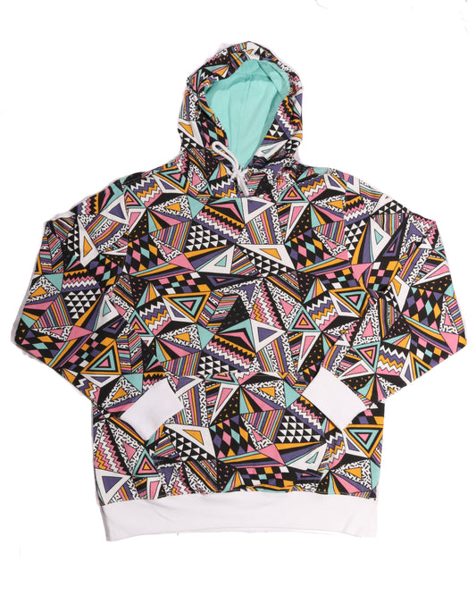 Geometric Print Hoodie - Super Massive Shop