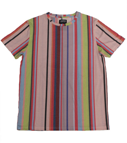 Pink Ish VertStripe Print Tee - Super Massive Shop