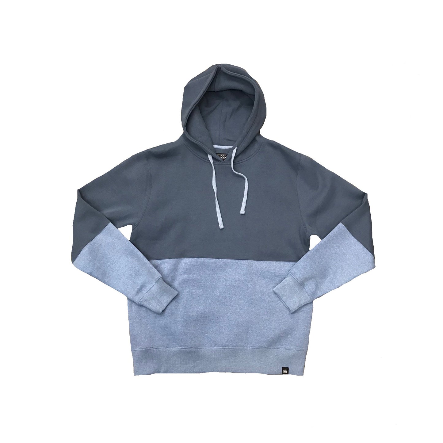 Heather Halved Hoodie Blue