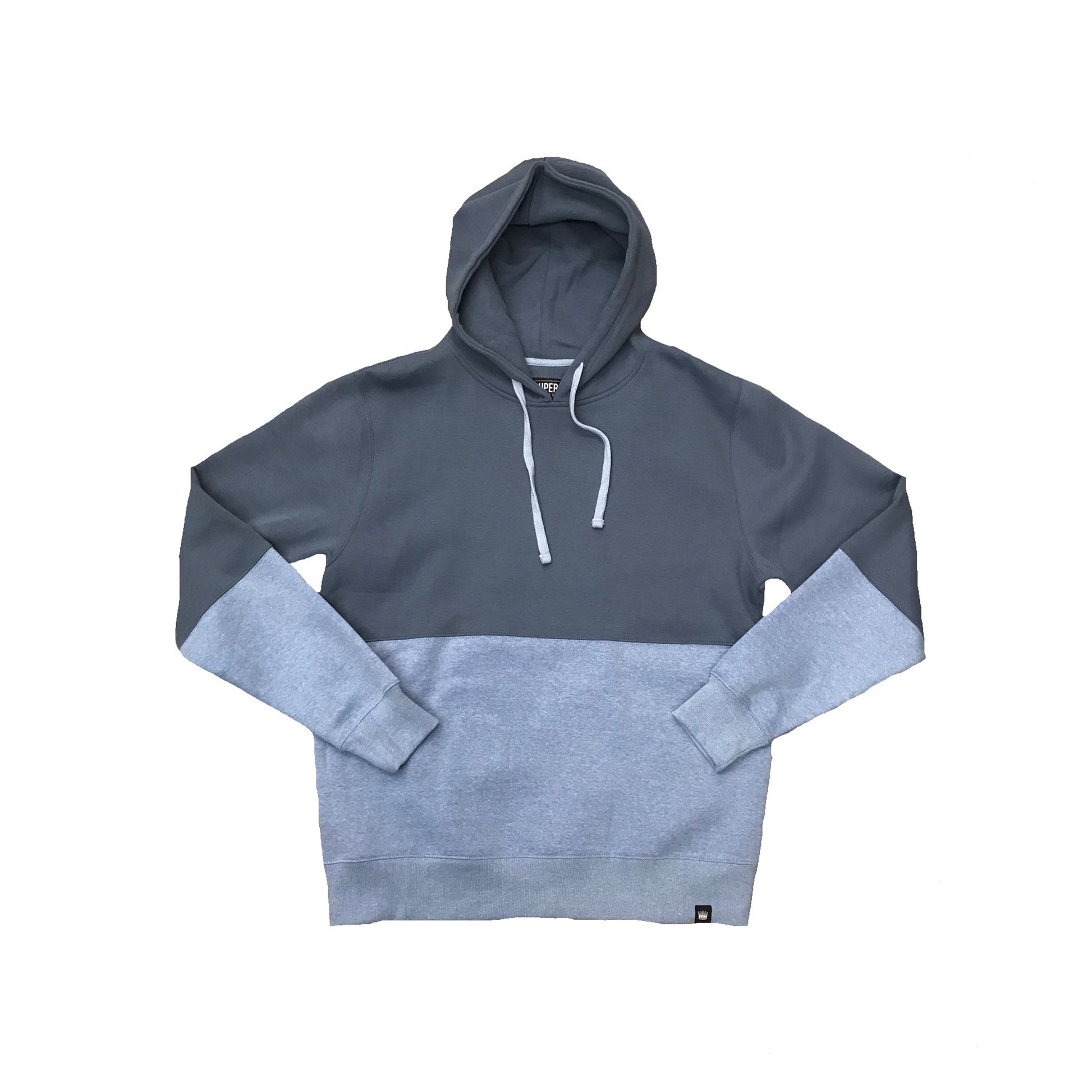 Heather Halved Hoodie Blue