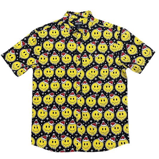 Drippy Smiley Santa SS Buttondown