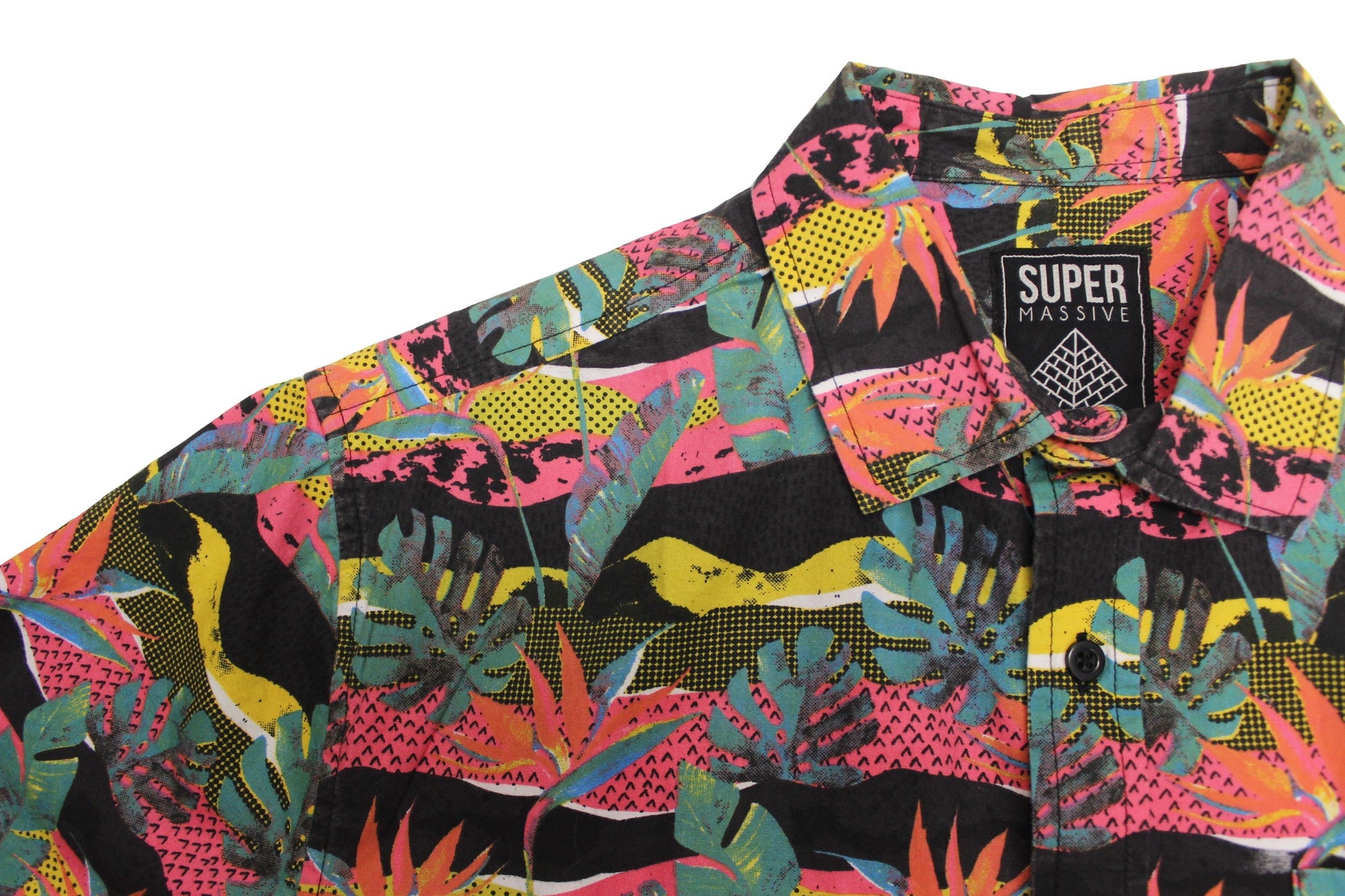 Neon Lagoon SS Button-down (w/o collar buttons) - Super Massive Shop